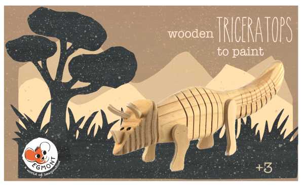 Triceratops aus Holz zum Bemalen